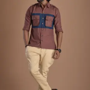 Camel Brown Hunt Style Cotton Shirt - Premium Outdoor Comfort | Jaipurio